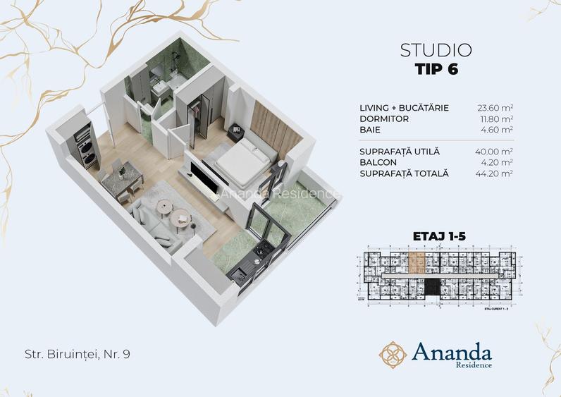 Apartament 2 camere tip studio investitie - 6
