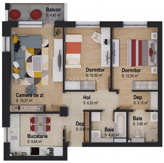 Apartament 3 camere Rainbow by Casa Nobel - 3