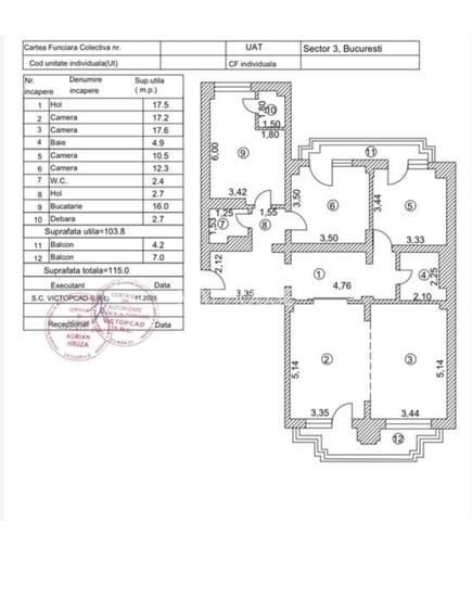 APARTAMENT 4 CAMERE  115 MP  6/8 BL MONOLIT TRANSFORMAT IN 3 CU LIVING DE 35 MP - 16