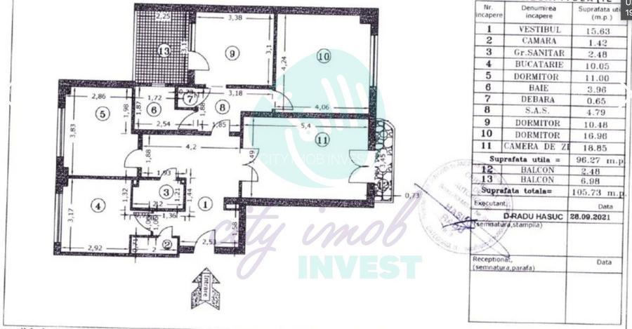 4 camere spațios Unirii | Vedere emblematică la Fântâni | Etaj 1 - 2