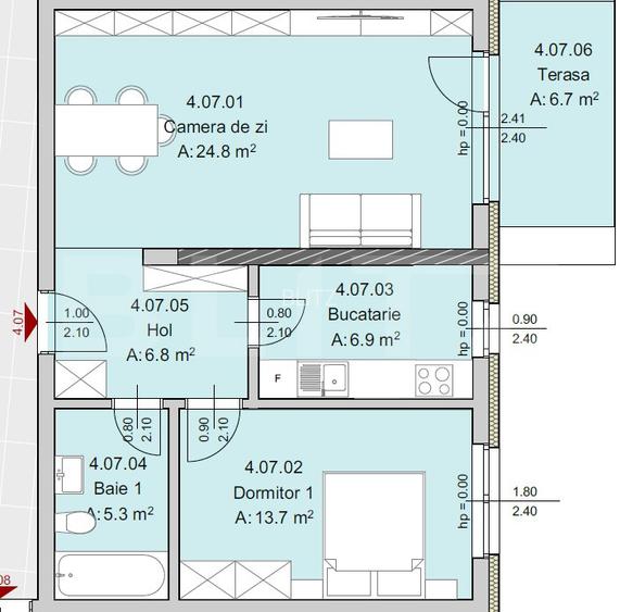 Apartament 2 camere 58 mp, Constructie Noua, Zona The Office - 2