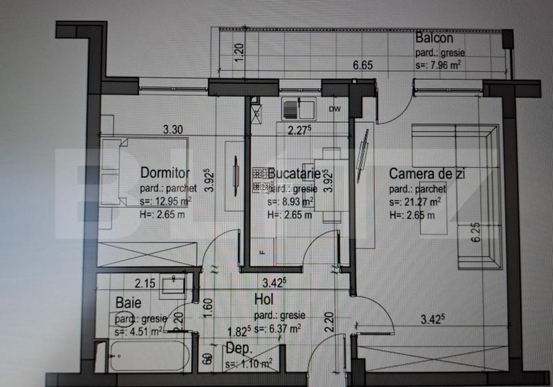 Apartament de vanzare, 2 camere decomandat, 56 mp, zona Tractorul  - 6