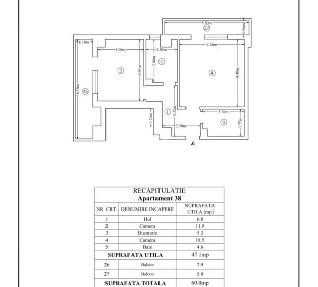 Tatarasi Kaufland-2 Camere Decomandat 60 mp-bloc nou intabulat - 2