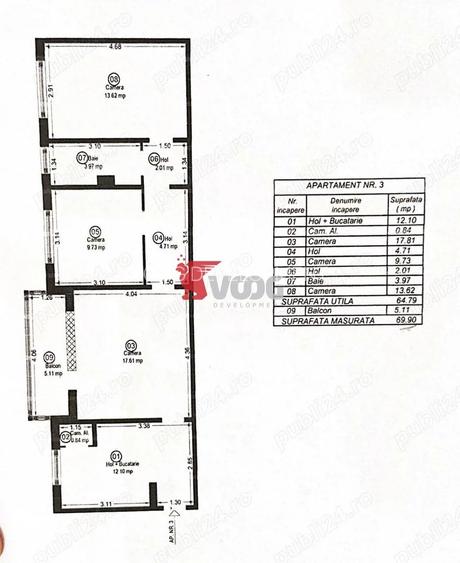 Apartament 3 camere -Calea Girocului-Parter+Boxa la subsol - 10