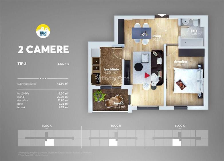 Vanzare apartament 2 camere | Titan - Pallady | complex 2022 | etaj 4/7 | dec | - 10