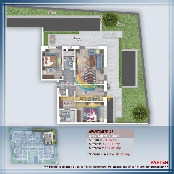 Apartament 3 camere cu Gradina Proprie - 1