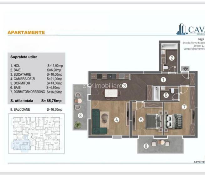 Apartament 3 camere | CAVAR RESIDENCE | LOC PARCARE | OPORTUNITATE - 19