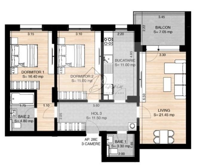 3 camere Pipera Rond OMV I 91 mp I Pret 237000 TVA Inclus I COMISION 0 - 3