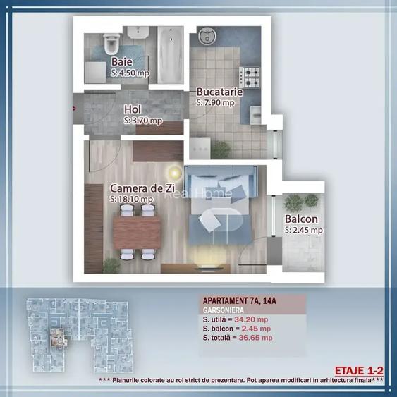 Garsoniera / decomandata / Pallady predare 2026/ TH.PALLADY - 2