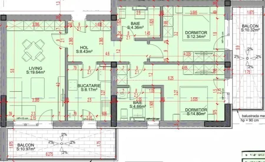 Apartament cu 3 camere doua balcoane langa scoala - 11