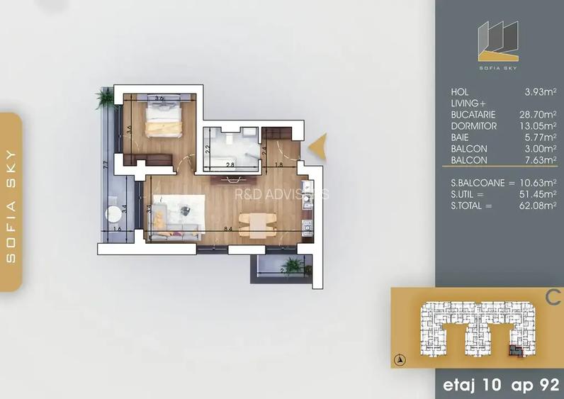 Apartament 2 camere – modern și bine amplasat 8 min M - 6