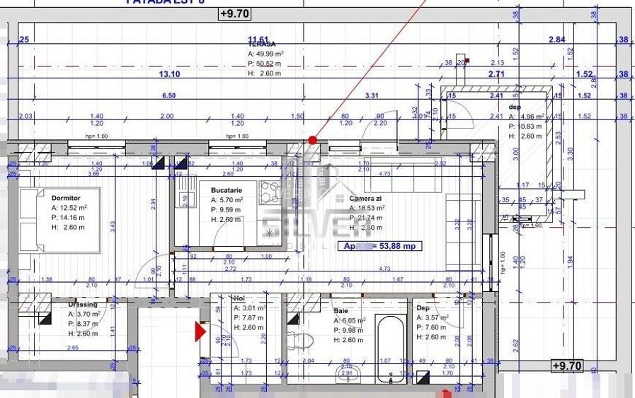 Apartament cu 2 camere dec.+terasa de 50 mp+boxa 5 mp.PRET REDUS! - 5