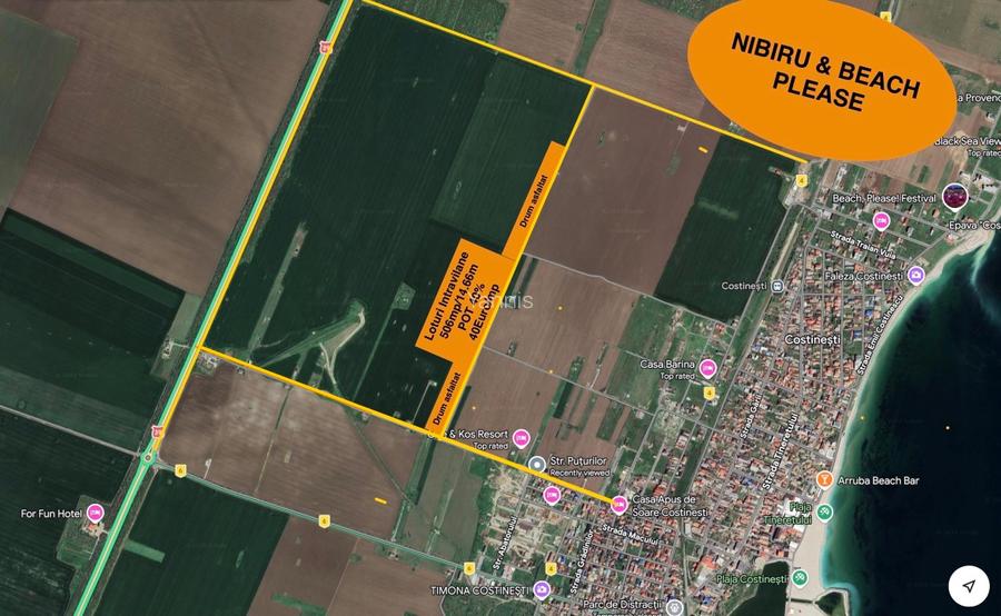 Teren intravilan Costinești 506mp | POT 40%| Ideal investiție turistică - 2