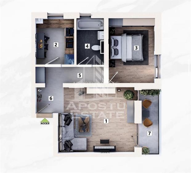 2 camere, bucatarie inchisa, parcare inclusa, lift, Mehala - 20