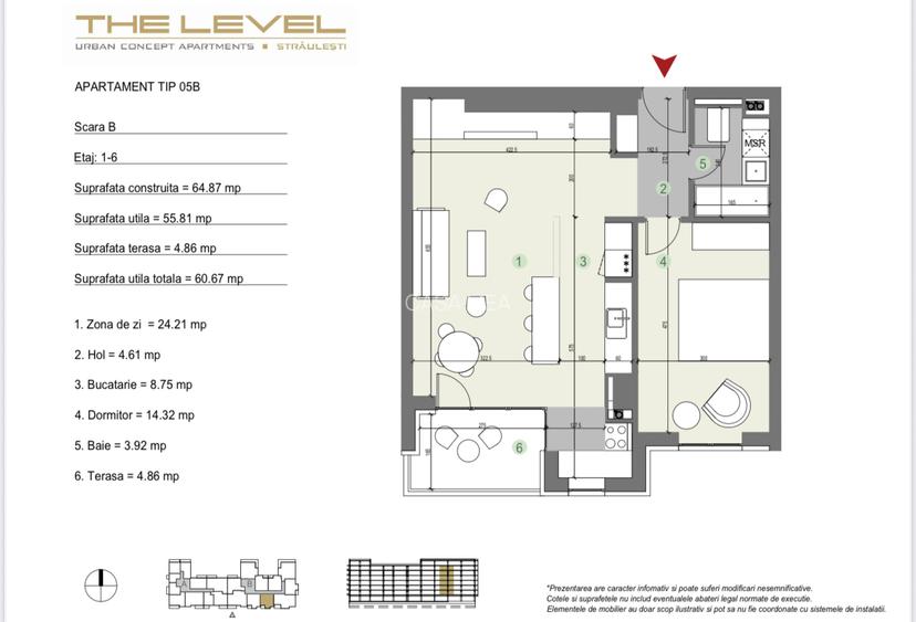 Apartament 2 camere modern THE LEVEL 2 (bloc nou finalizat) - 1