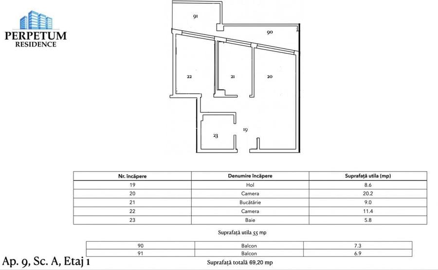 Tomis Nord - Vanzare apartament decomandat cu 2 camere,  bloc nou. - 5