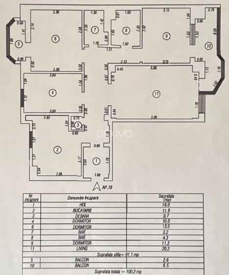 FALEZA SUD-POARTA 6-APARTAMENT CU 4 CAMERE 100 MP CENTRALA GAZE - 11