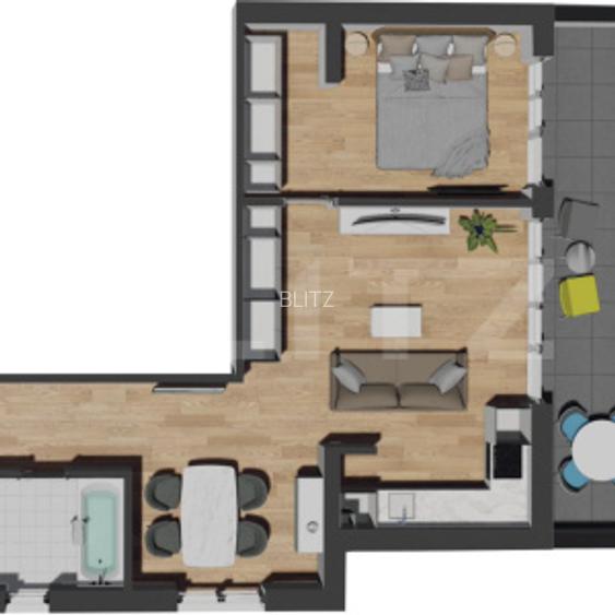 COMISION 0 % |Apartament 2 camere | si 2 terase 15 mp + 60 mp | Zona Vivo  - 6