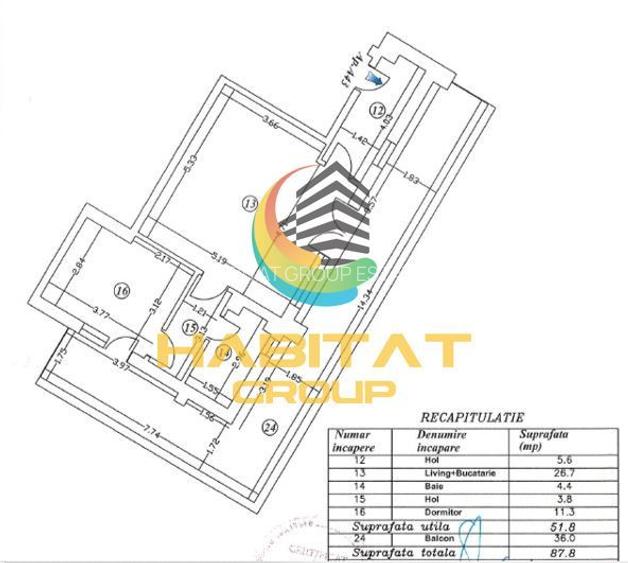 Timpuri Noi 2 camere de vanzare cu terasa de 36 mp - 11