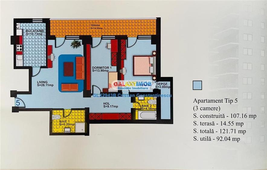 Apartament 3 camere 102 mp Confort City Popesti Leordeni Parcare - 14