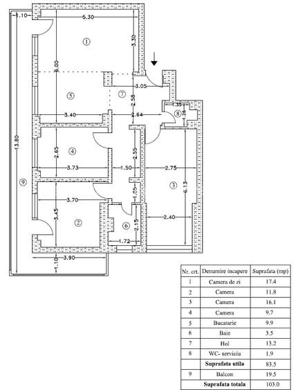 Apartament 4 | Obor | 5 minute metrou | 103 mp total | Mobilat - Utilat | - 9