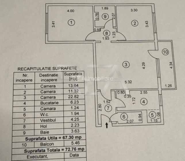 3 camere, 8/10, 72.76 mp, bloc 1979-Drumul Taberei - 11