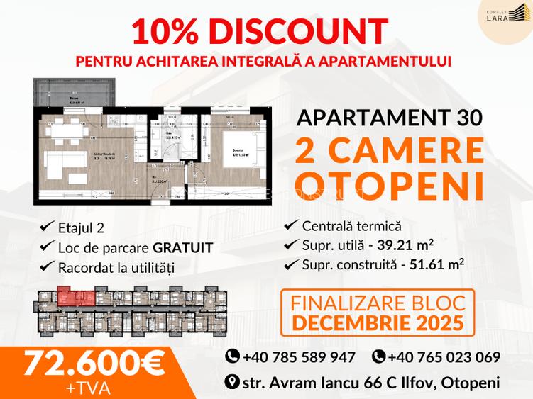Apartament 3 camere OTOPENI PROIECT FINALIZARE IN PRIMAVARA. Direct Dezvoltator! - 8