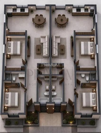 Duplex pe plan - personalizare  interioara - doua bai - 2