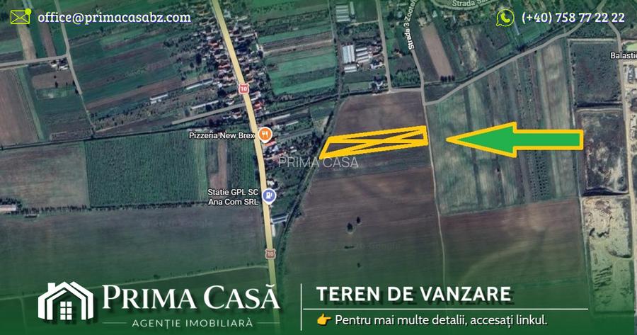 Teren in zona Candesti BZ suprafata 7.500mp deschidere 31m Pret: 2,5 mp - 2