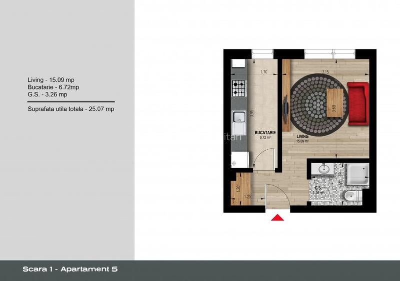 Apartament 2 camereDirect Dezvoltator Weiner 12 Residence Militari - 14