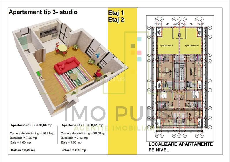 1 Camera. Etaj 1 si etaj 2. Sanandrei. - 2