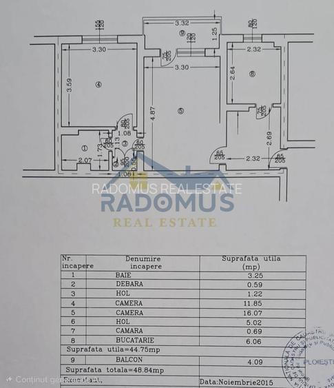 Apartament 2 camere - 49 mp Utili - Nord - Etaj 3 din 4 - Allea Nalbei - 1
