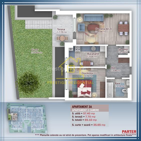 2 Cam-66mp, Decomandat, Parter, Gradina 36mp,  Incalzire pardoseala - 3