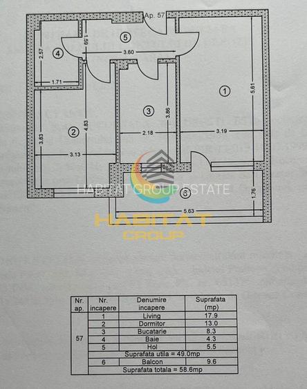 Apartament 2 camere- 59mp- mobilat si utilat - 21