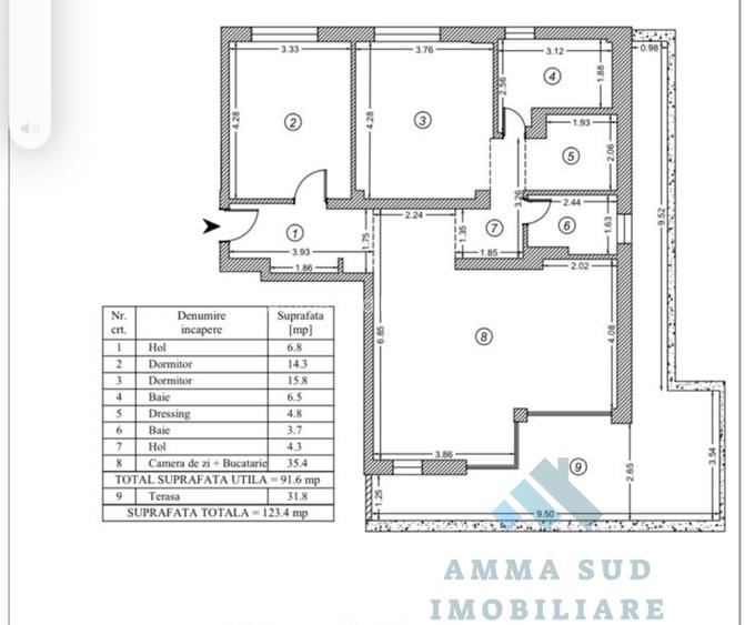 Apartament 3 camere cu terasa – mobilat / utilat nou – 123 mp total - 19