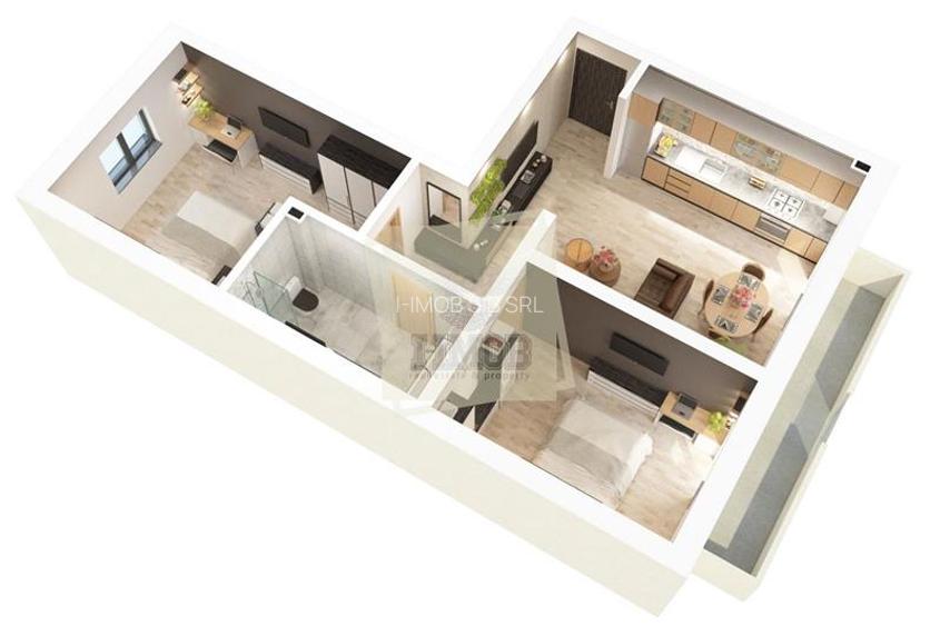 Apartament la alb cu 3 camere balcon pe Doamna Stanca - 12