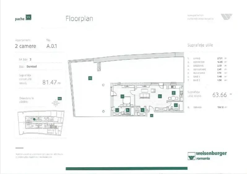 Apartament 2 camere+curte englezeasca | Incalzire in pardoseala| - 8
