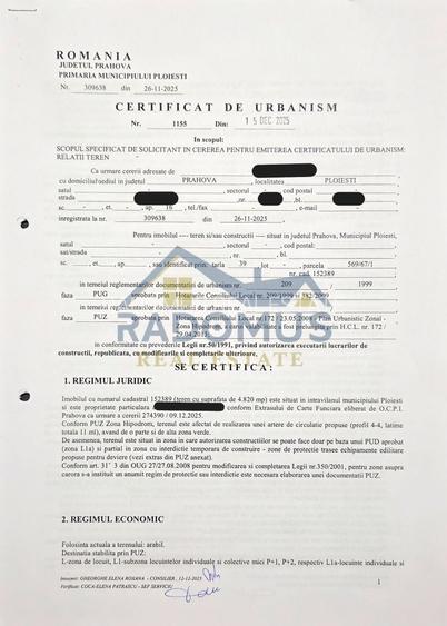 Oportunitate de investiție – Teren intravilan Ploiești - 2