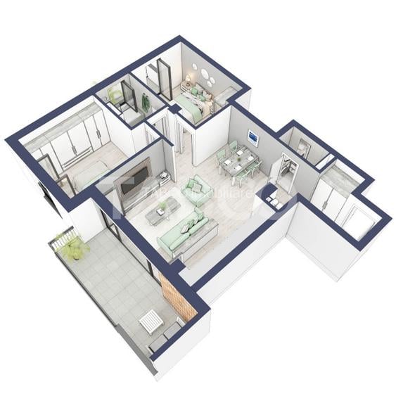 Apartament 3 camere 2 bai etaj 2 bloc cu lift zona de case in Turnisor - 7