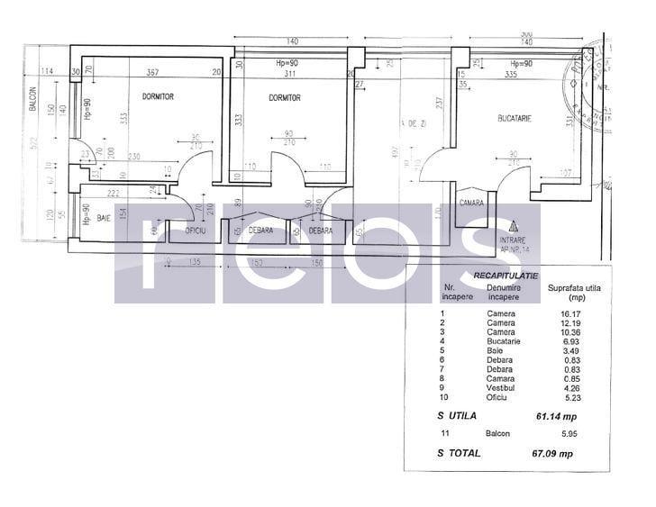 VANZARE APARTAMENT 3 CAMERE CENTRALA PROPRIE IANCULUI 67MP MOBILAT UTILAT - 10