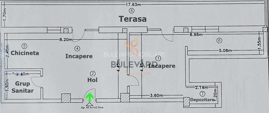 Spatiu de birou 62.5 mp + terasa 32 mp, parcare - 1