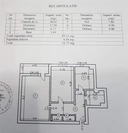 Apartament doua camere decomandat - Mircea cel Batran - etajul 1 - 5