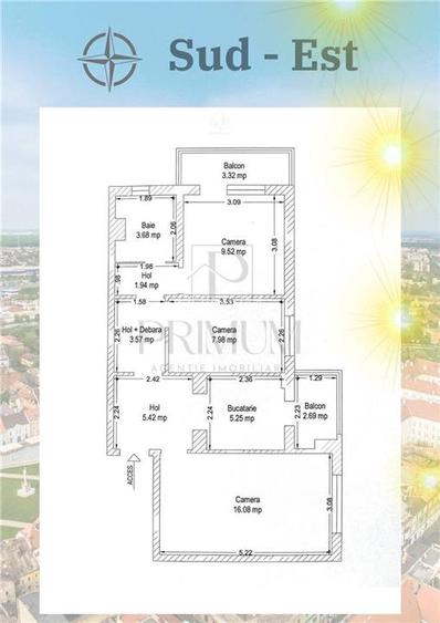 LIPOVEI | 3 CAM | ET.2 | DECOMANDAT | 2 BALCOANE | RENOVAT | CENTRALA | BOXA - 8
