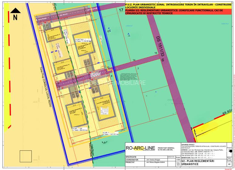 Copou - Teren intravilan 1853 mp PUZ in lucru 3 locuinte - 2