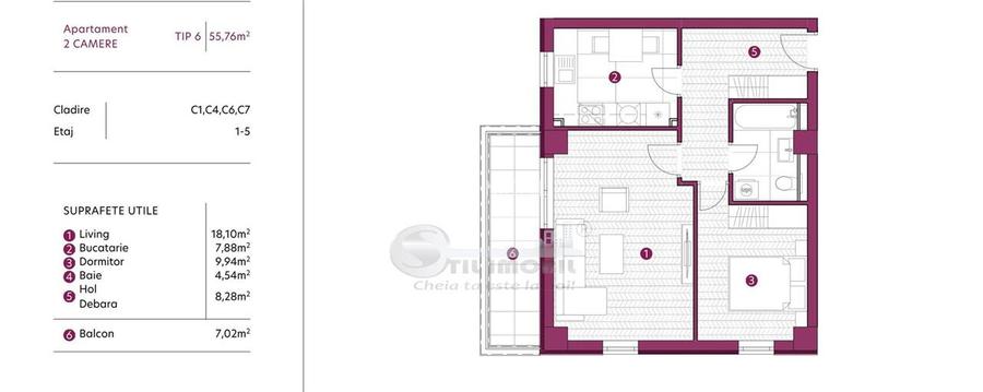 Apartament primitor 2 camere – 55.76 mp de confort COMISION 0% - 3