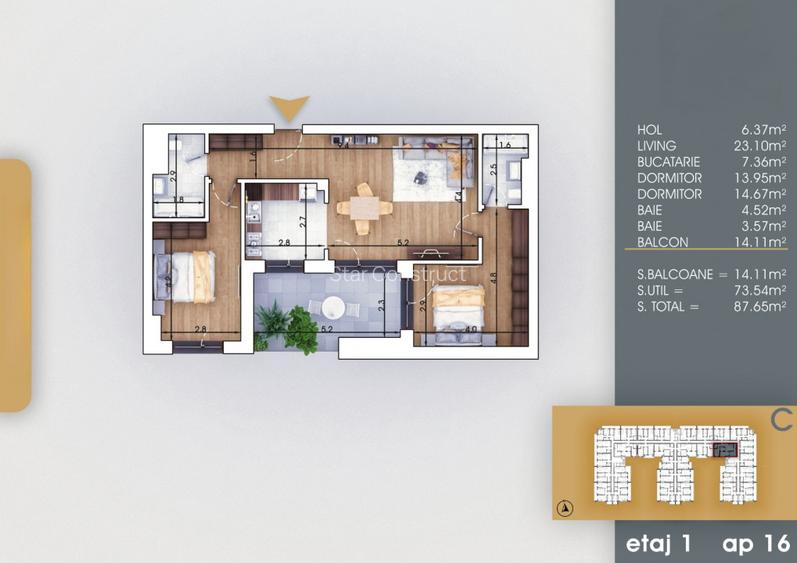 Finalizat zona Titan, Metrou  Teclu 8  minute, Incalzire in pardoseala - 2