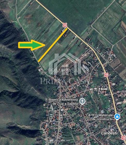 Teren in zona Candesti BZ 6400mp cu deschidere 12m la DN10 Pret: 5 mp neg - 4