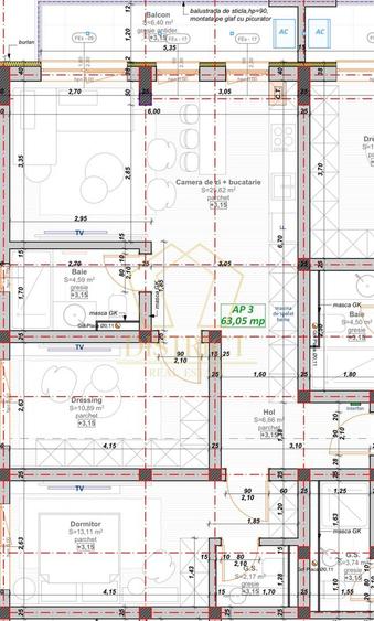 Apartament cu 3 camere si 2 bai | Giroc | Profi