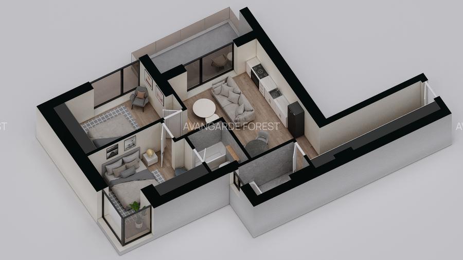 Apartament 3 Camere | 3m Înălțime | Ferestre Floor-to-Ceiling - AVANGARDE FOREST - 12