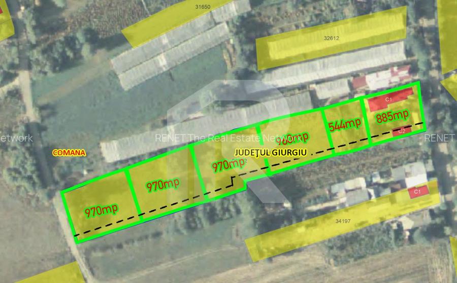 Comana, Falaștoaca - terenuri intravilane de vânzare 970mp, COMISION 0 - 3